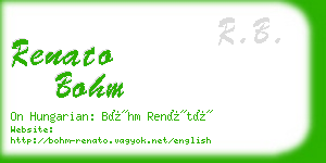 renato bohm business card